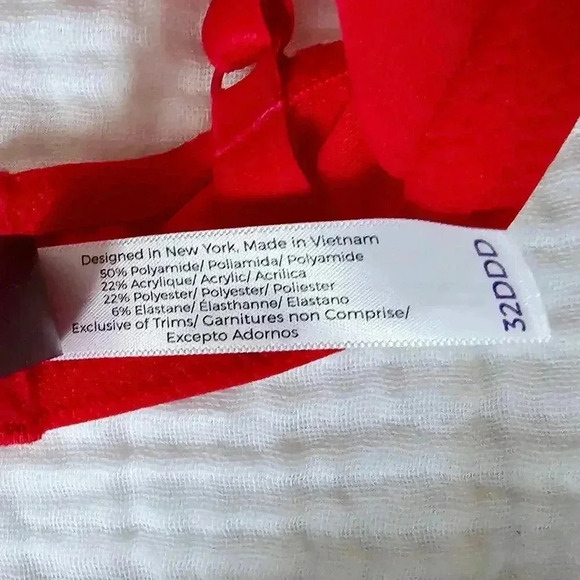 😍 NWT 😍 Adore Me Claussa Push Up Bra w/ Free Panty, Red/White, Size 32DDD - Picture 11 of 16